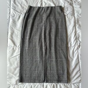 H&M - Plaid Midi Office Skirt - Small